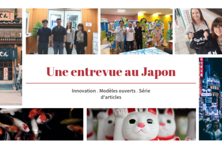Visuel de la série d'articles « une entrevue au Japon » comprenant sept photos représentant le voyage effectué par l'équipe d'inno³